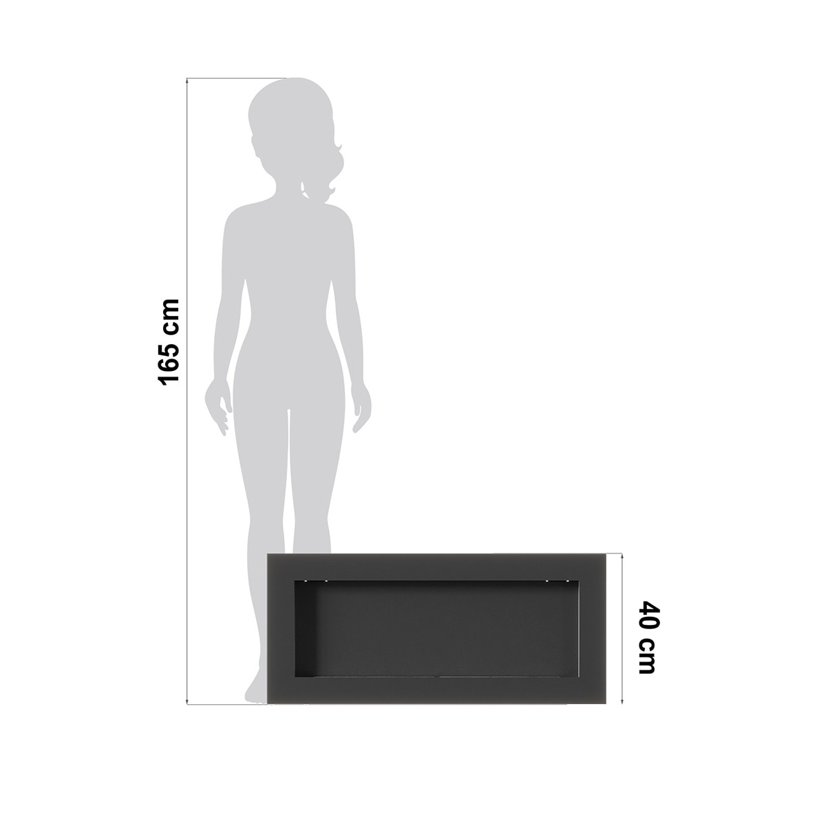 Chimenea de Bioetanol de pared Bio E 900 X 400 Box Negro-2