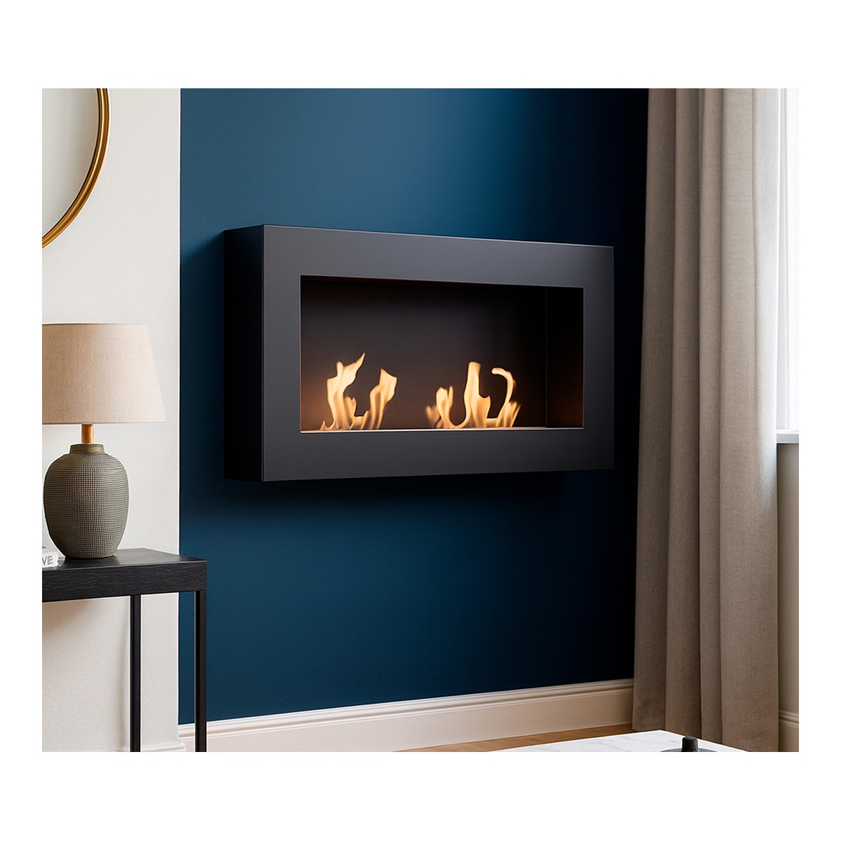Chimenea de Bioetanol de pared Bio E 900 X 400 Box Negro-4
