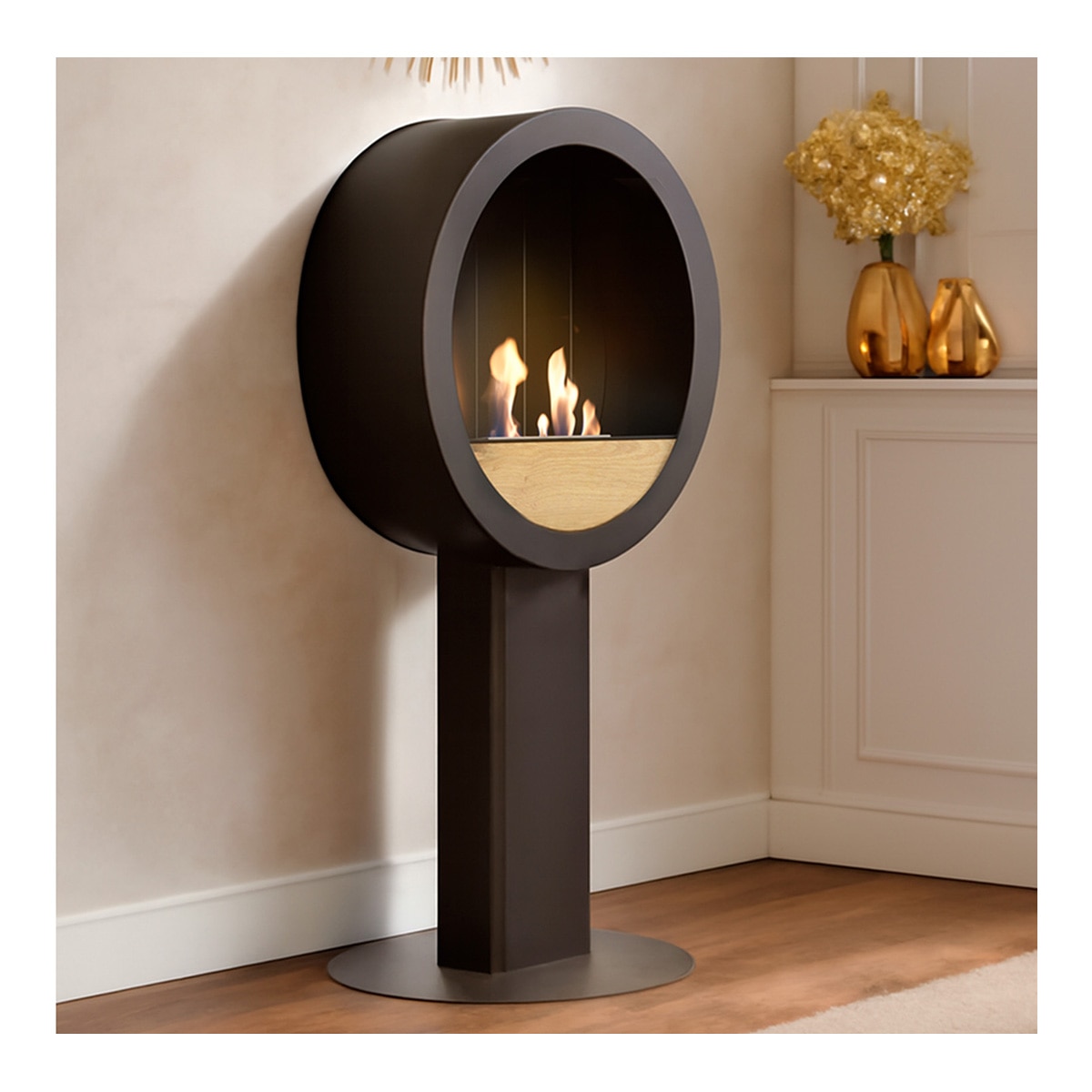 Chimenea de Bioetanol de suelo Bio PR Negro-7