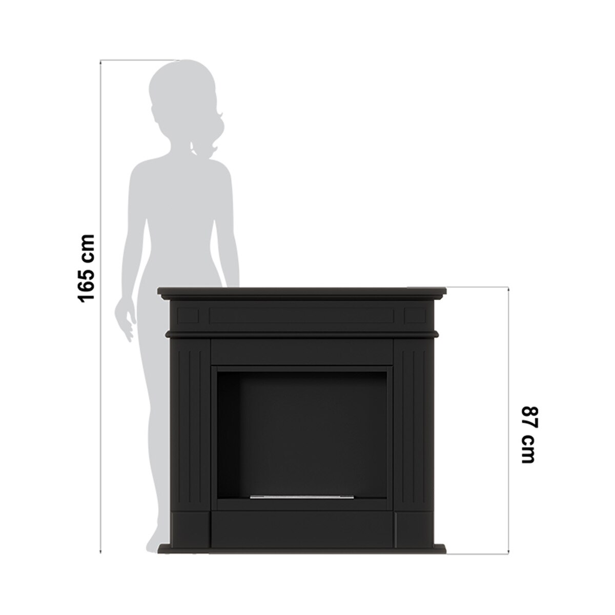 Chimenea de Bioetanol de suelo Bio CH2 Negro-6