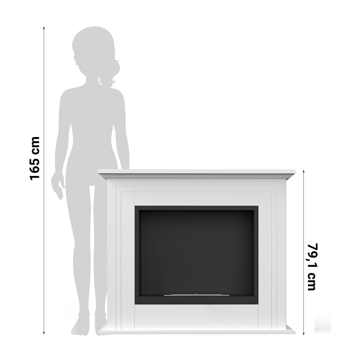 Chimenea de Bioetanol de suelo Bio CH3 Blanco-3