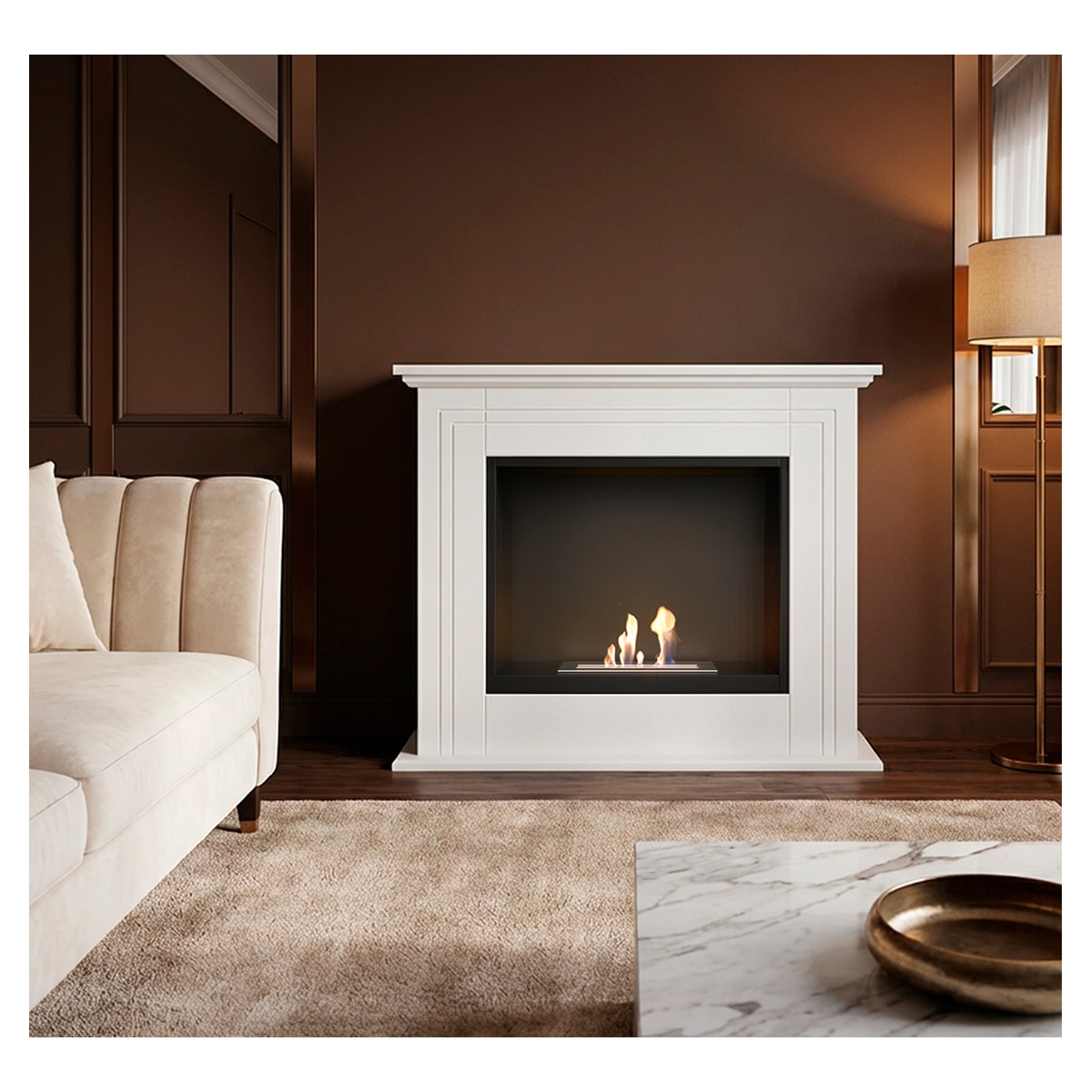 Chimenea de Bioetanol de suelo Bio CH3 Blanco-6