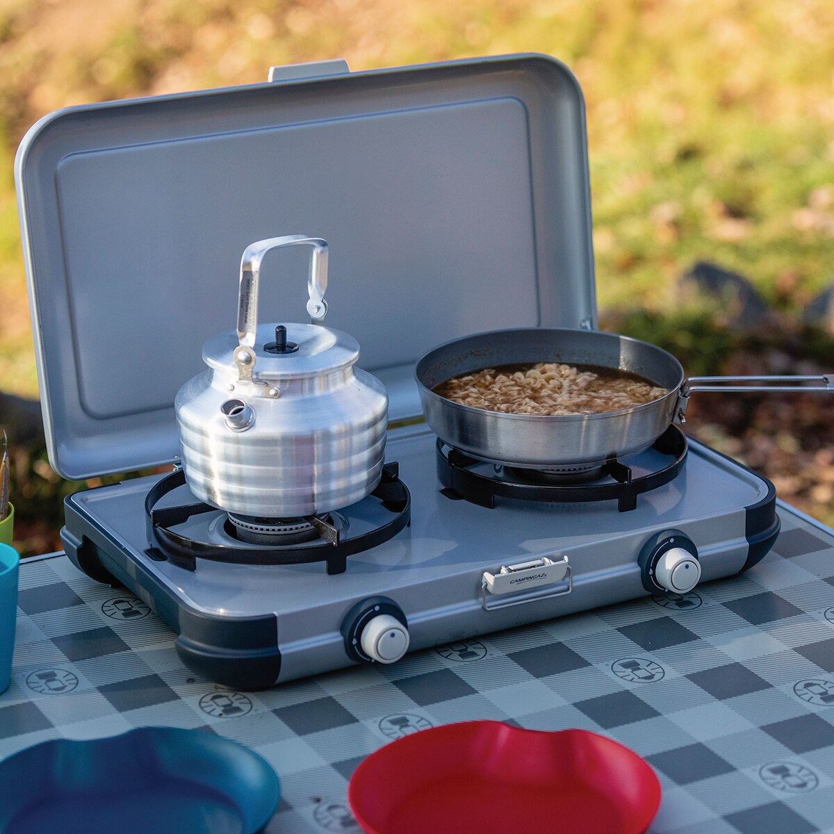 Fogareiro a Gás de 2 Queimadores 4 kw Cinzento-4