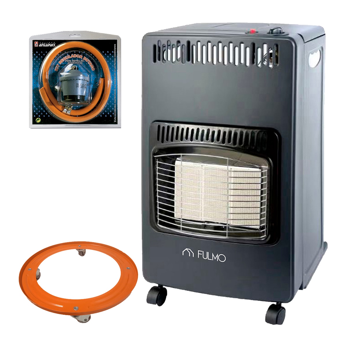 Imagen 0 de Pack Estufa Gas Infrarrojos Fulmo Avanzza + Soporte Bombona + Kit Regulador