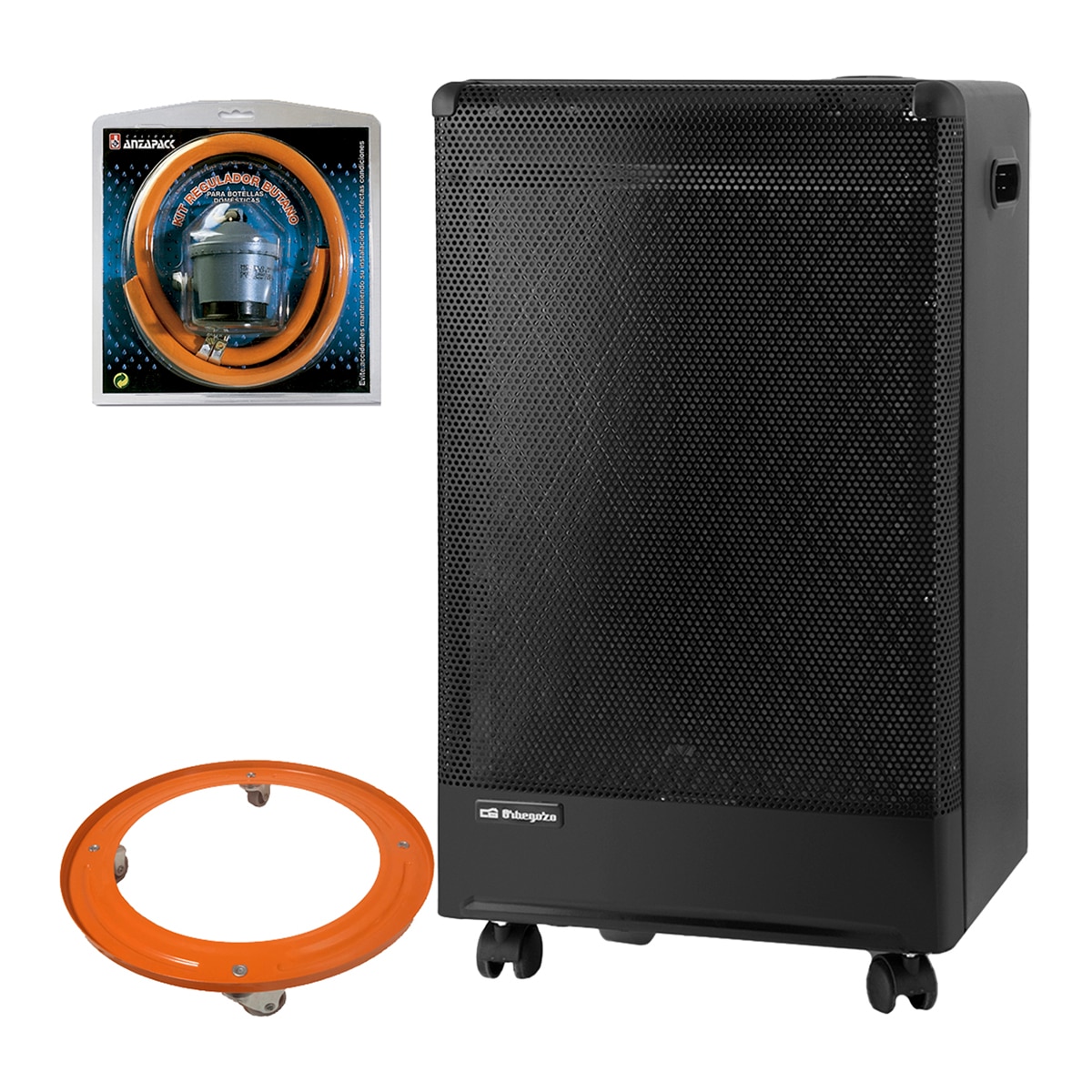 Imagen 0 de Pack Estufa Gas Catalítica H55 Orbegozo + Soporte Bombona + Kit Regulador