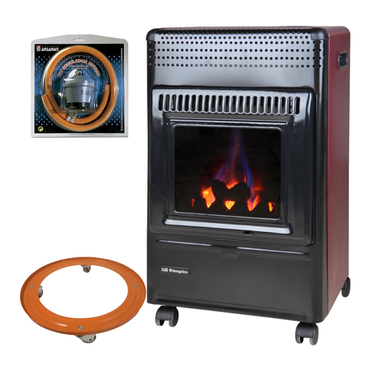 Imagen 0 de Pack Estufa Llama Azul HBF95 Orbegozo + Soporte Bombona + Kit Regulador