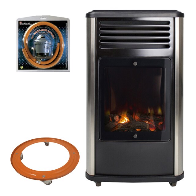 Imagen 0 de Pack Estufa Gas Manhattan Gris Fireside + Soporte Bombona + Kit Regulador