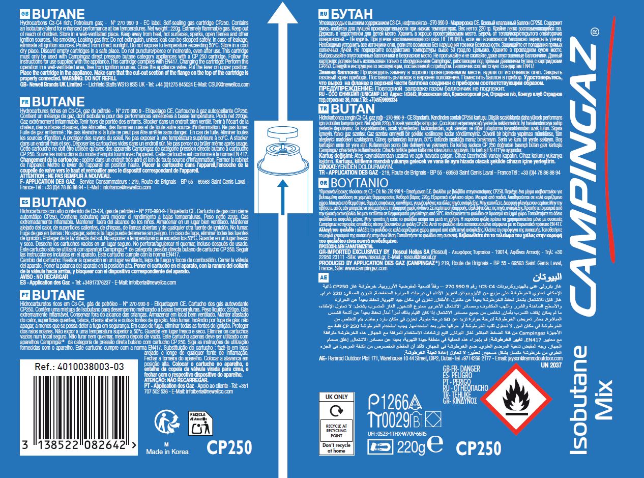 Cartucho de gas CP250 Azul-4