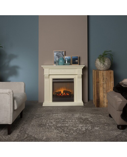 Chimenea Eléctrica Beethoven Optiflame Blanco crema-3