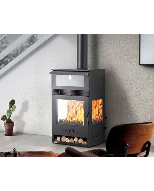 Estufa de Leña TKS15 12 kW con Horno Negro-2