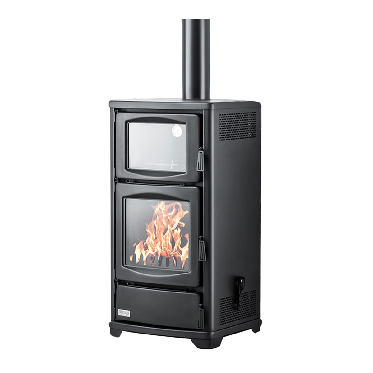 Estufa de Leña TS16 8 kW con Horno Negro-1