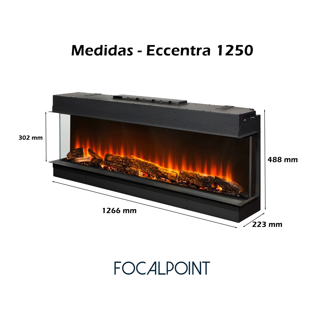 Chimenea Eléctrica Eccentra 1250 Negro-3