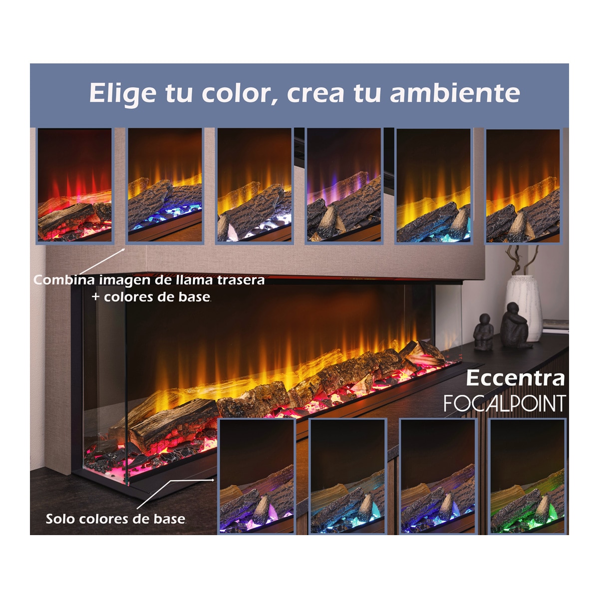 Chimenea Eléctrica Eccentra 1250 Negro-7