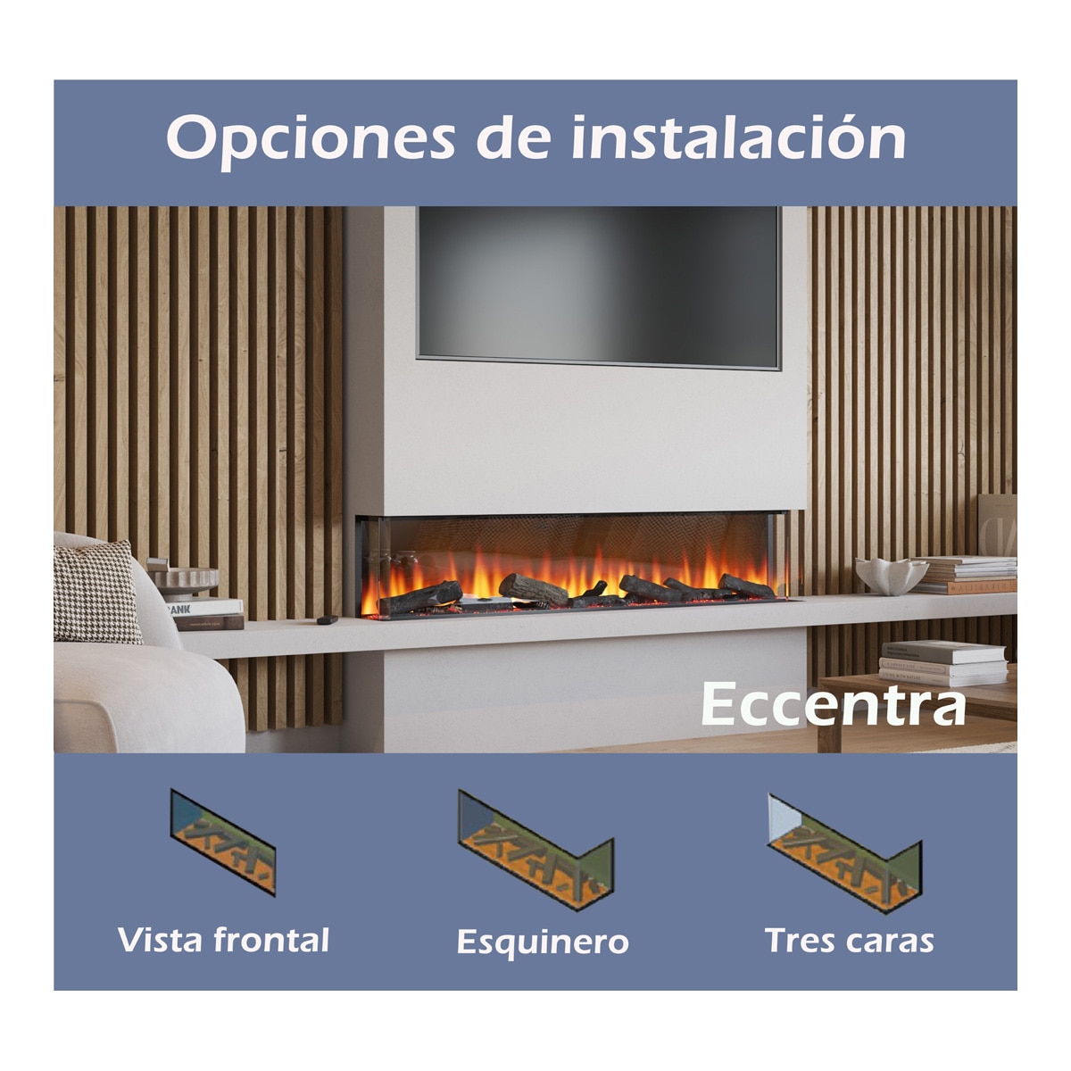 Chimenea Eléctrica Eccentra 1250 Negro-8