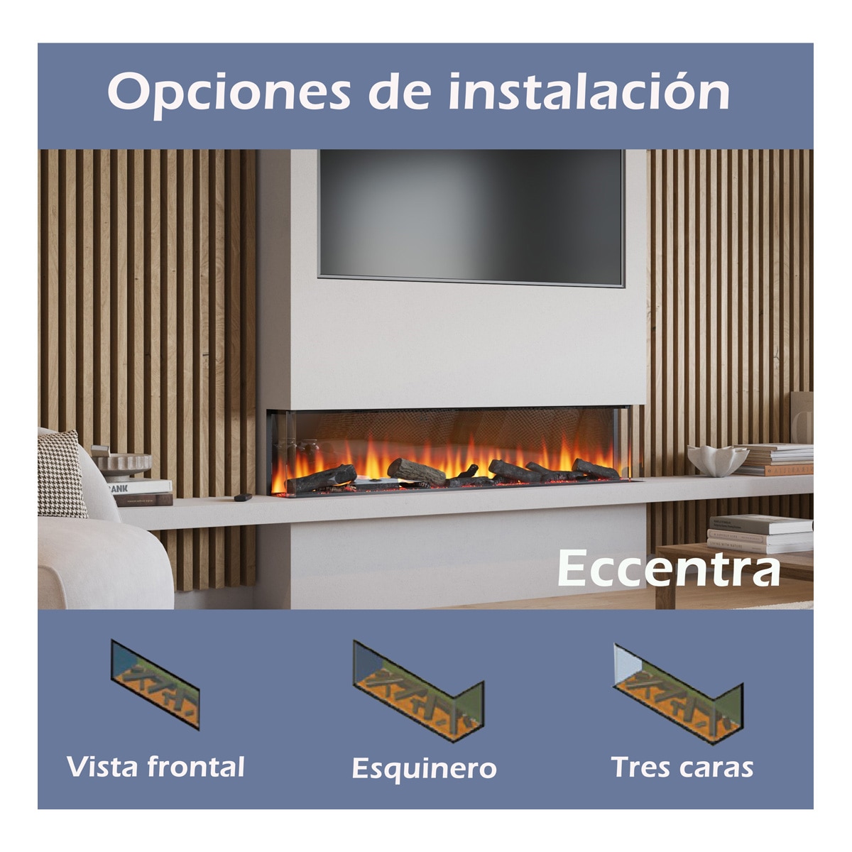 Chimenea Eléctrica Eccentra 1500 Negro-4