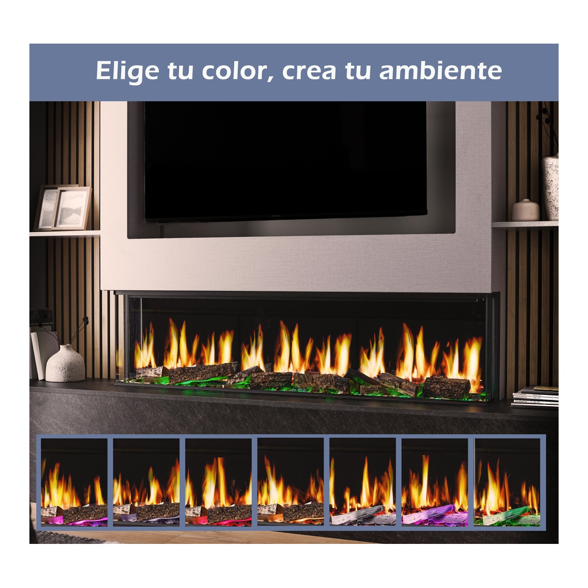 Chimenea Eléctrica Ennolux LCD 59 Negro-7