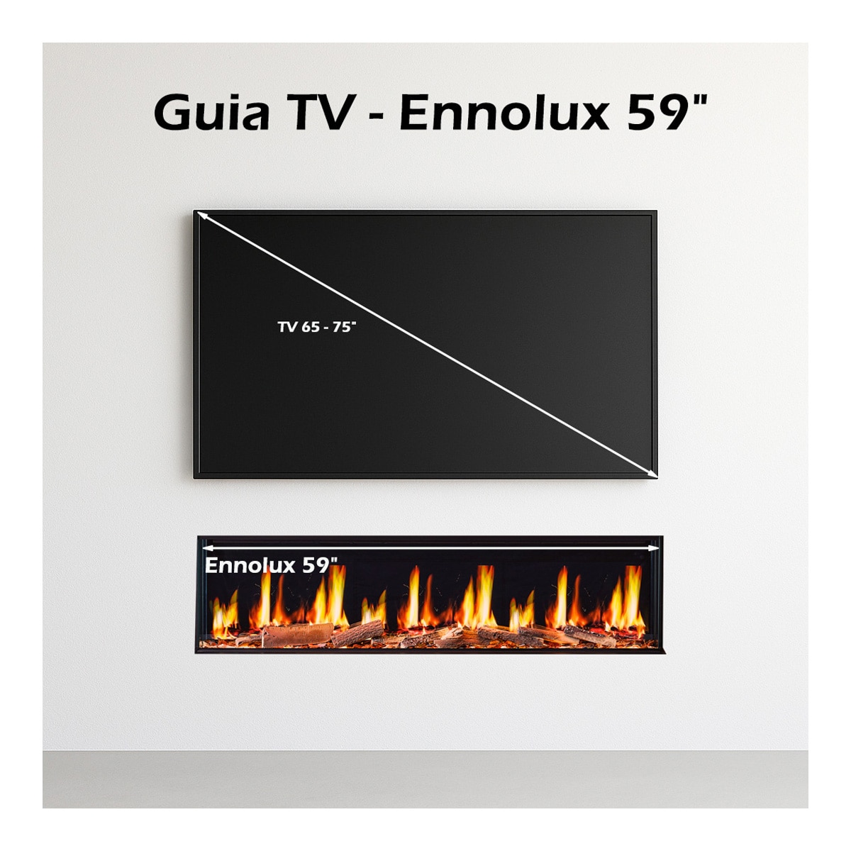 Chimenea Eléctrica Ennolux LCD 59 Negro-9