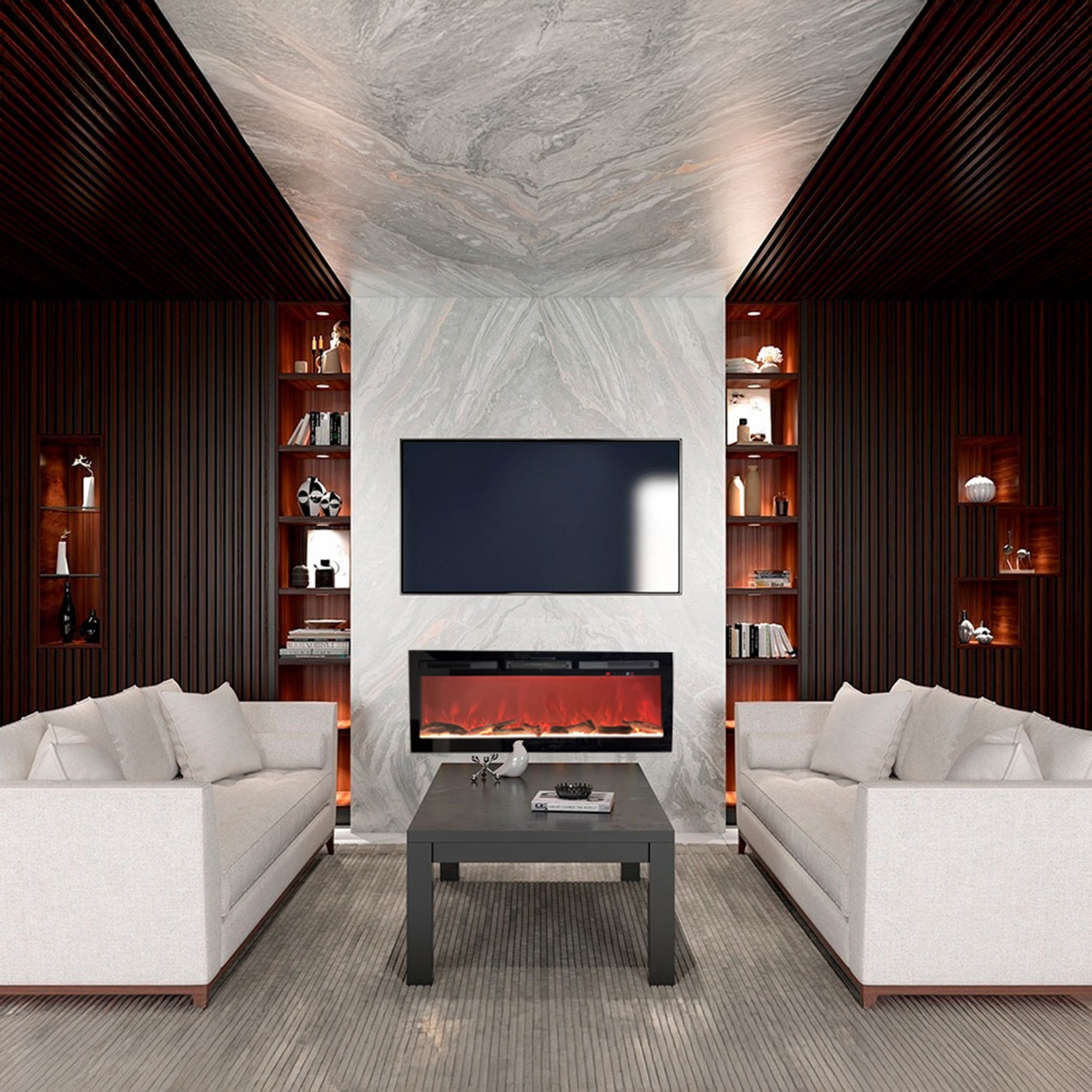 Chimenea Eléctrica Illusion Flame Negro-3