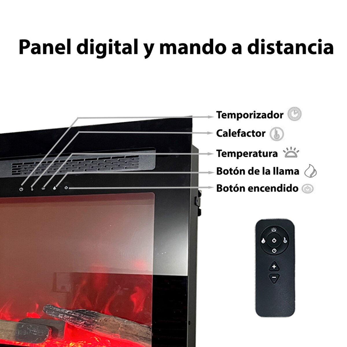 Chimenea Eléctrica Illusion Flame Negro-9