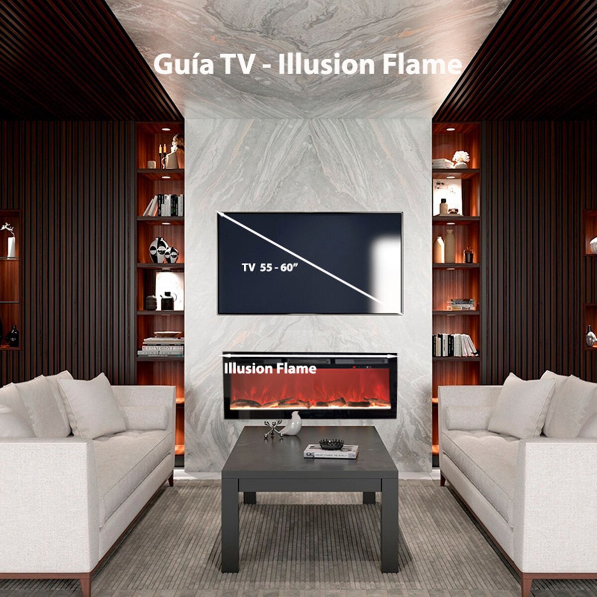 Chimenea Eléctrica Illusion Flame Negro-11