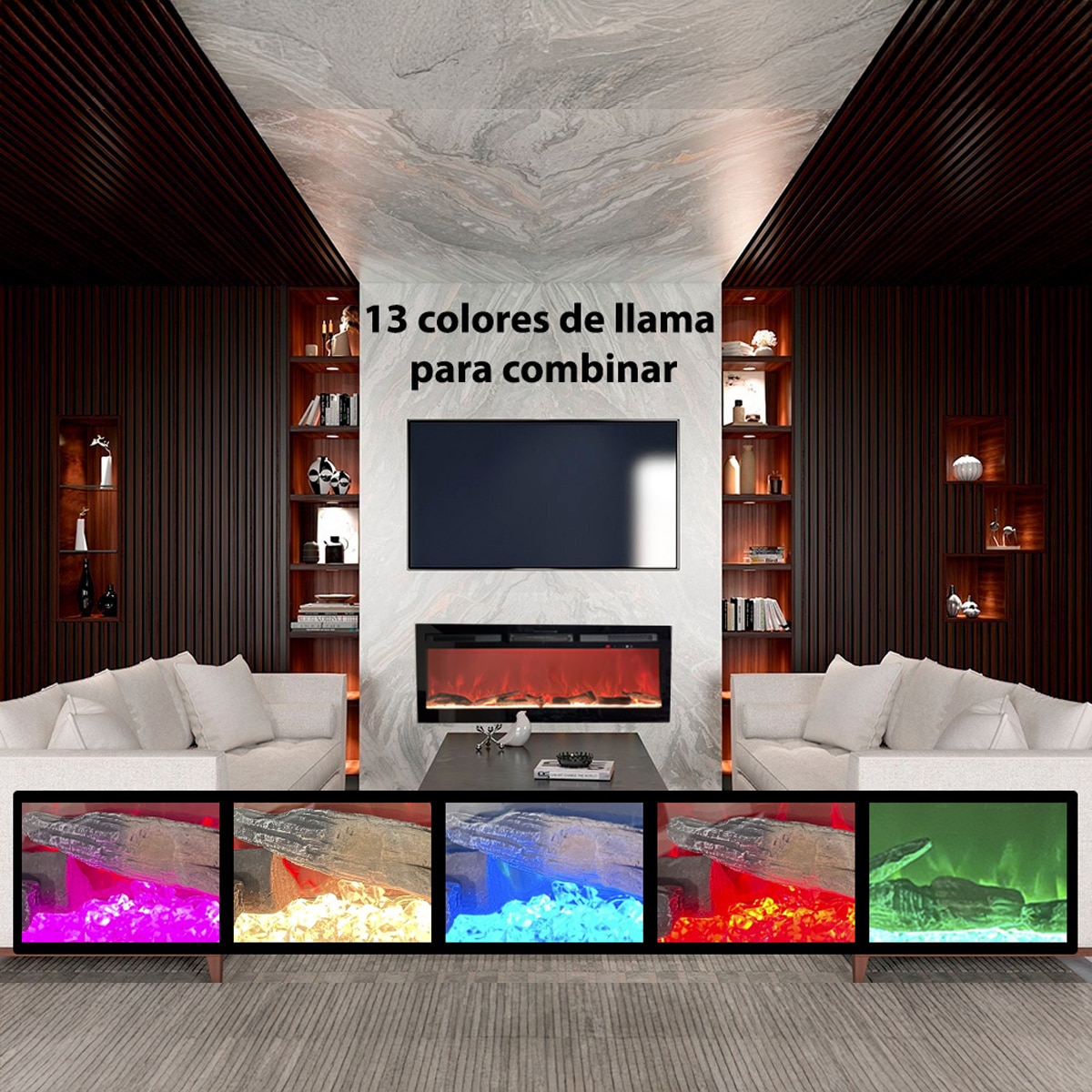 Chimenea Eléctrica Illusion Flame Negro-12