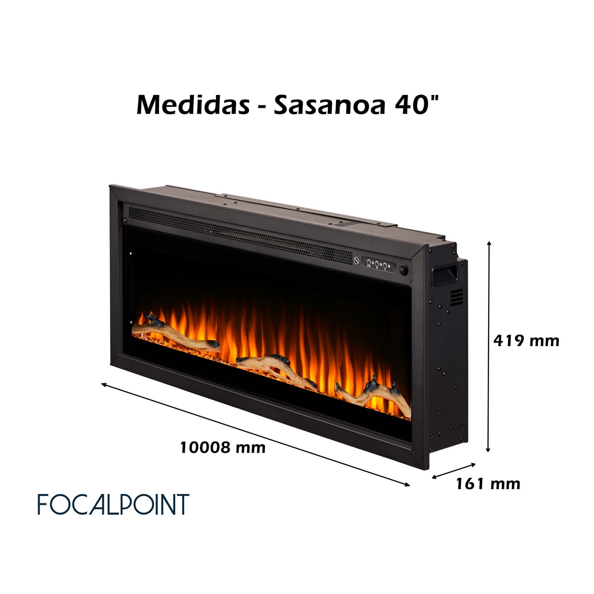Chimenea Eléctrica Sasanoa 40" Negro-4