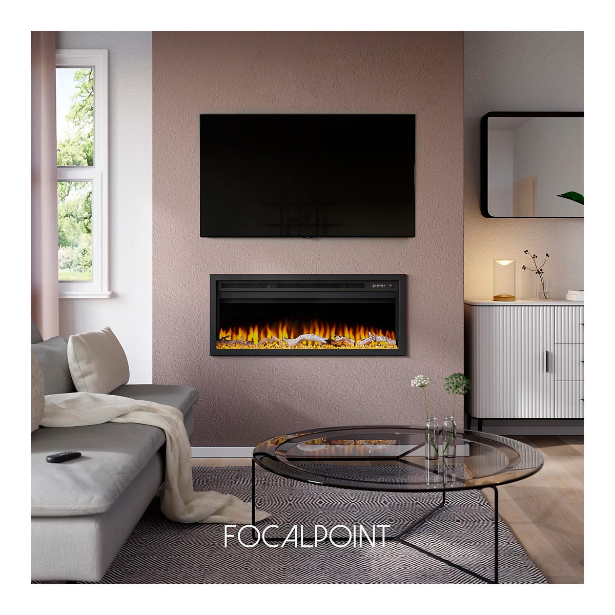 Chimenea Eléctrica Sasanoa 40" Negro-8