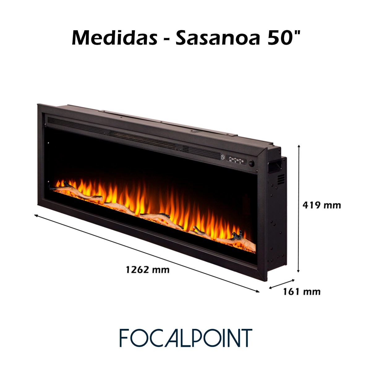 Chimenea Eléctrica Sasanoa 50" Negro-3