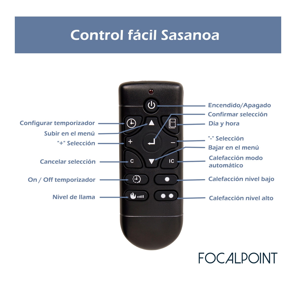 Chimenea Eléctrica Sasanoa 50" Negro-5