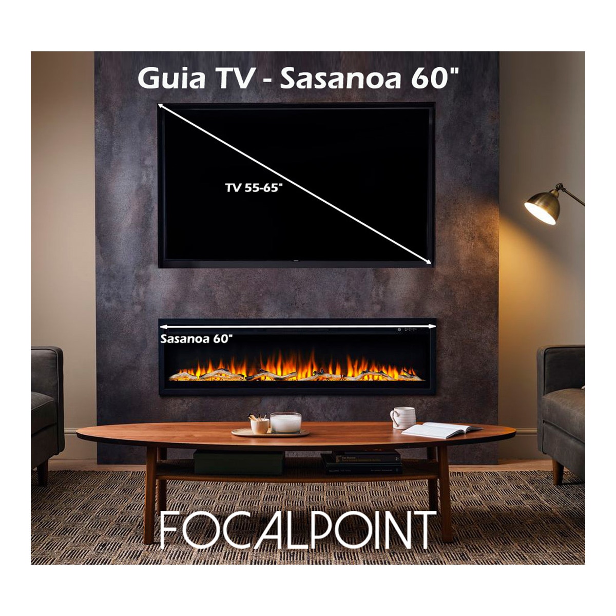 Chimenea Eléctrica Sasanoa 60" Negro-6