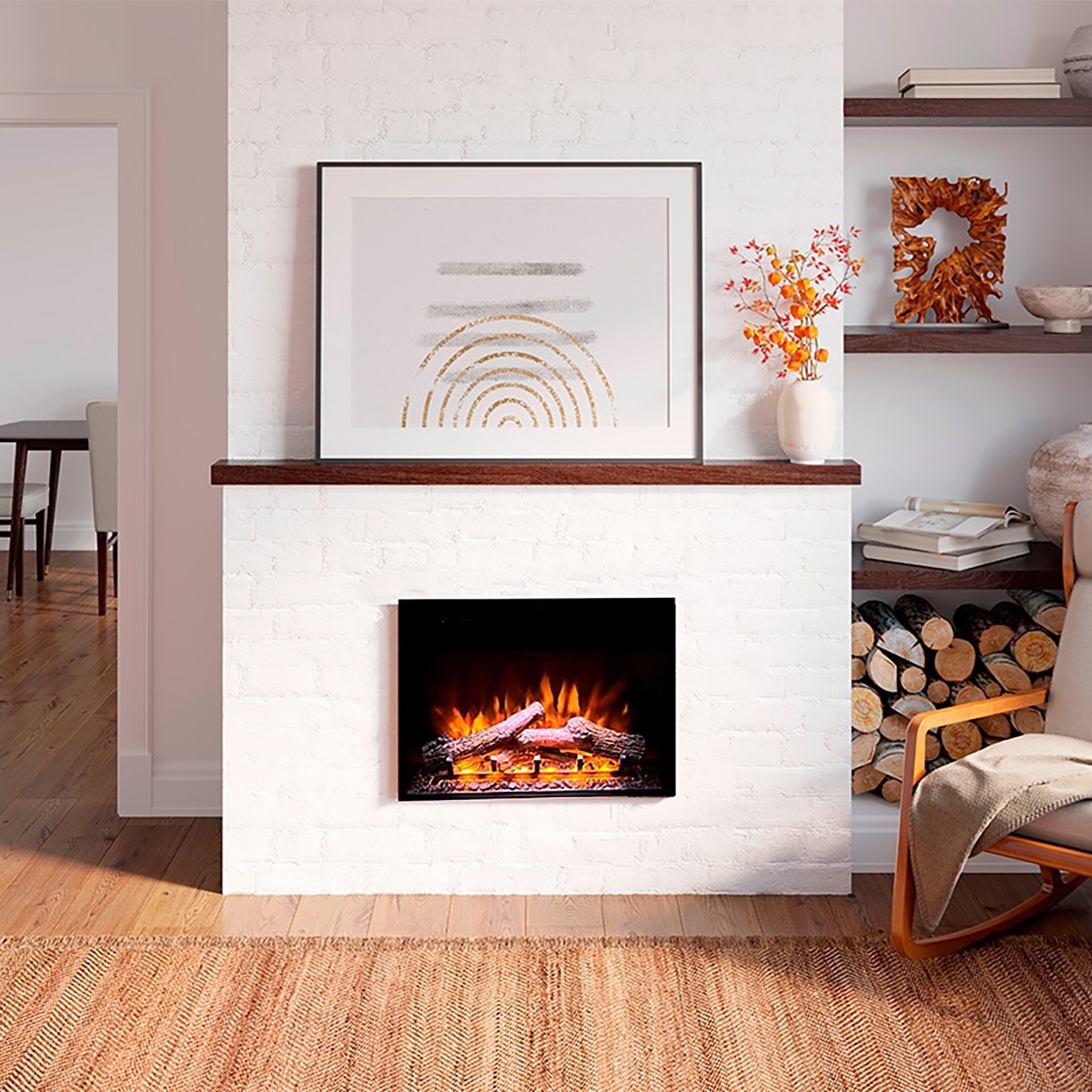 Chimenea eléctrica POPULES 70 Negro-4