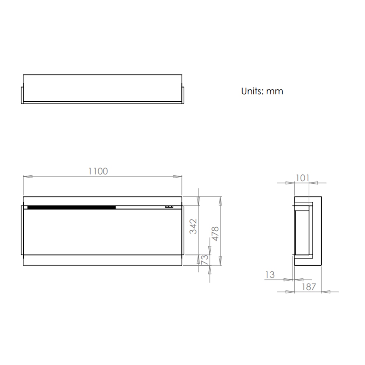 Chimenea eléctrica i1100E SLIM 4D Charlton & Jenrick Negro-5