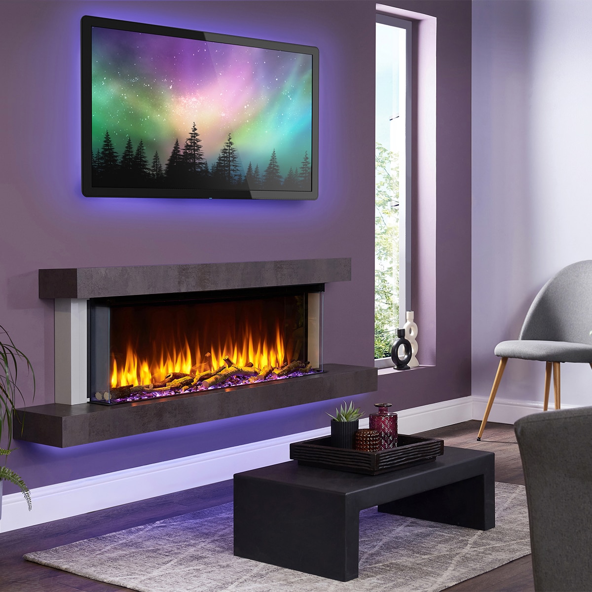 Chimenea eléctrica i1100E SLIM 4D Charlton & Jenrick Negro-6