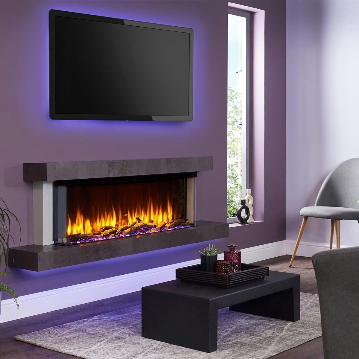 Chimenea eléctrica i1100E SLIM 4D Charlton & Jenrick Negro-9