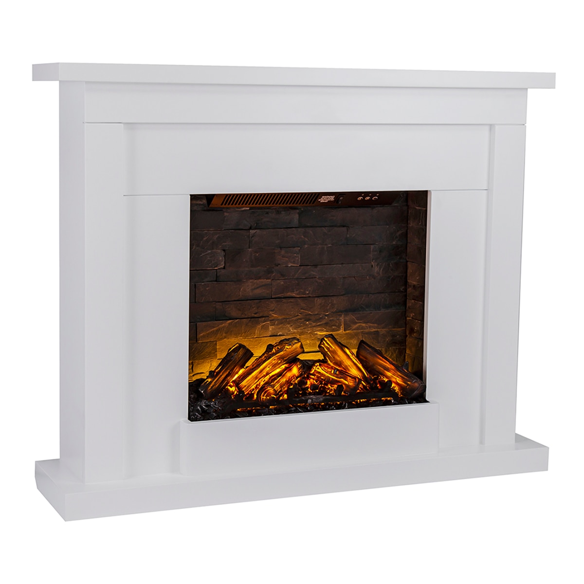Chimenea eléctrica Atherstone Pizarra Blanco-6