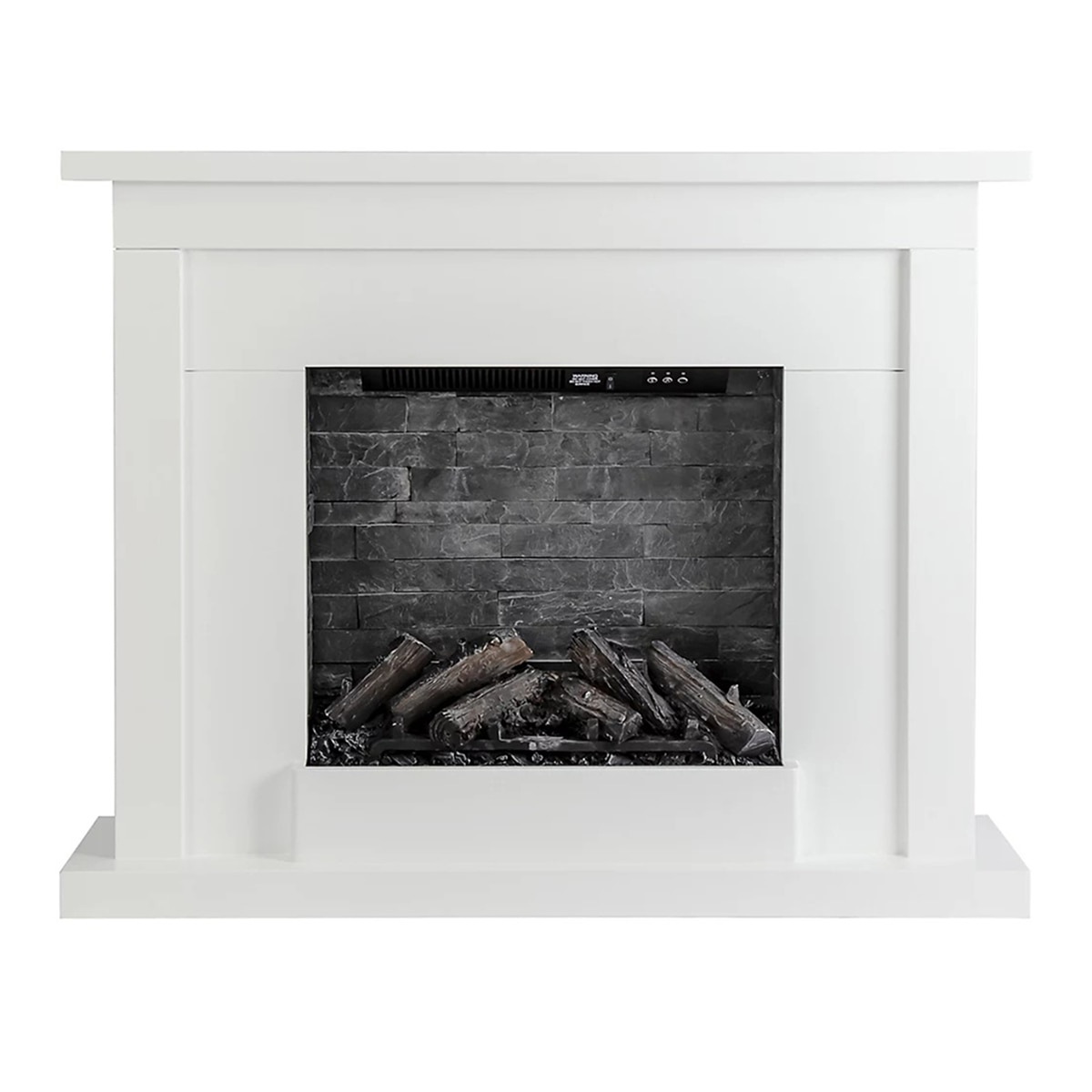 Chimenea eléctrica Atherstone Pizarra Blanco-8