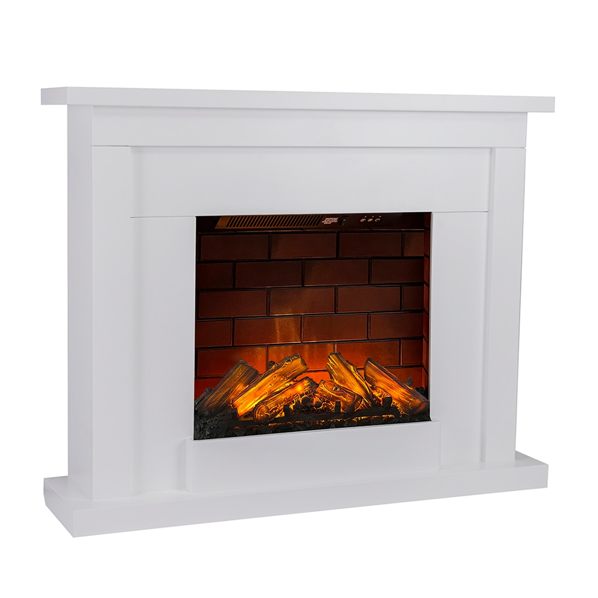 Chimenea eléctrica Atherstone Ladrillo Blanco-6