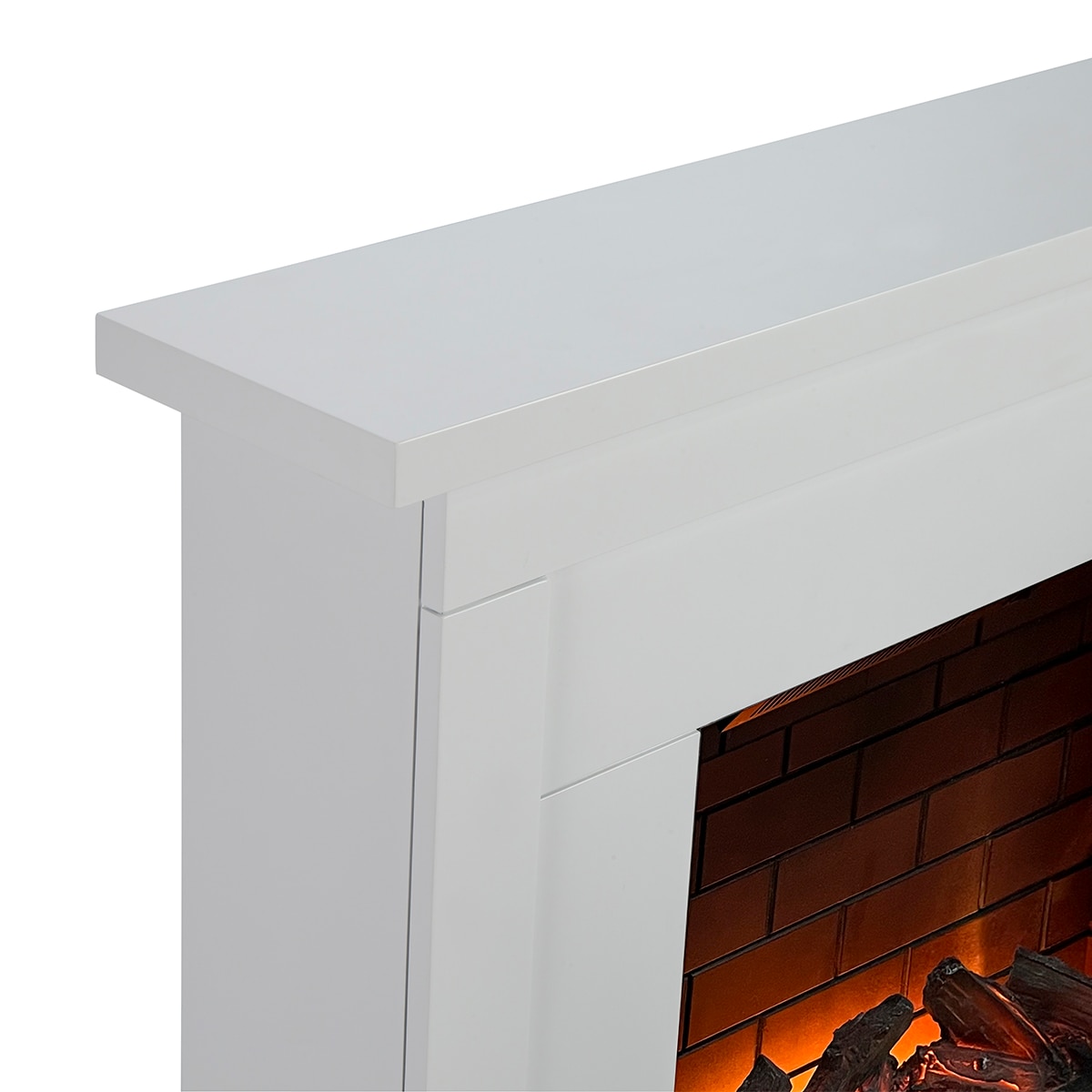 Chimenea eléctrica Atherstone Ladrillo Blanco-7