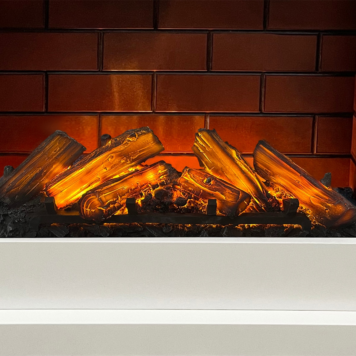 Chimenea eléctrica Atherstone Ladrillo Blanco-9