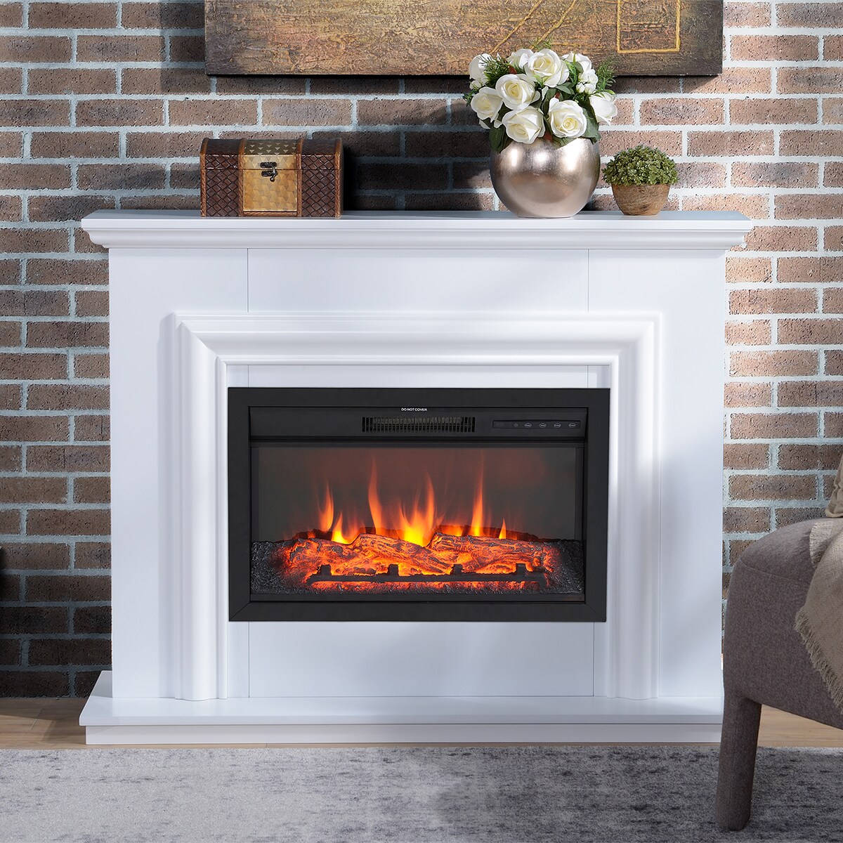 Chimenea eléctrica Amersham Blanco-4