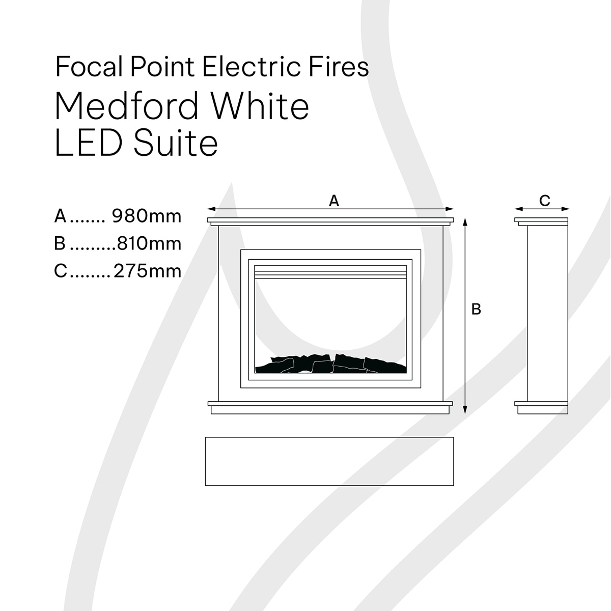 Chimenea eléctrica Medford Blanco-4
