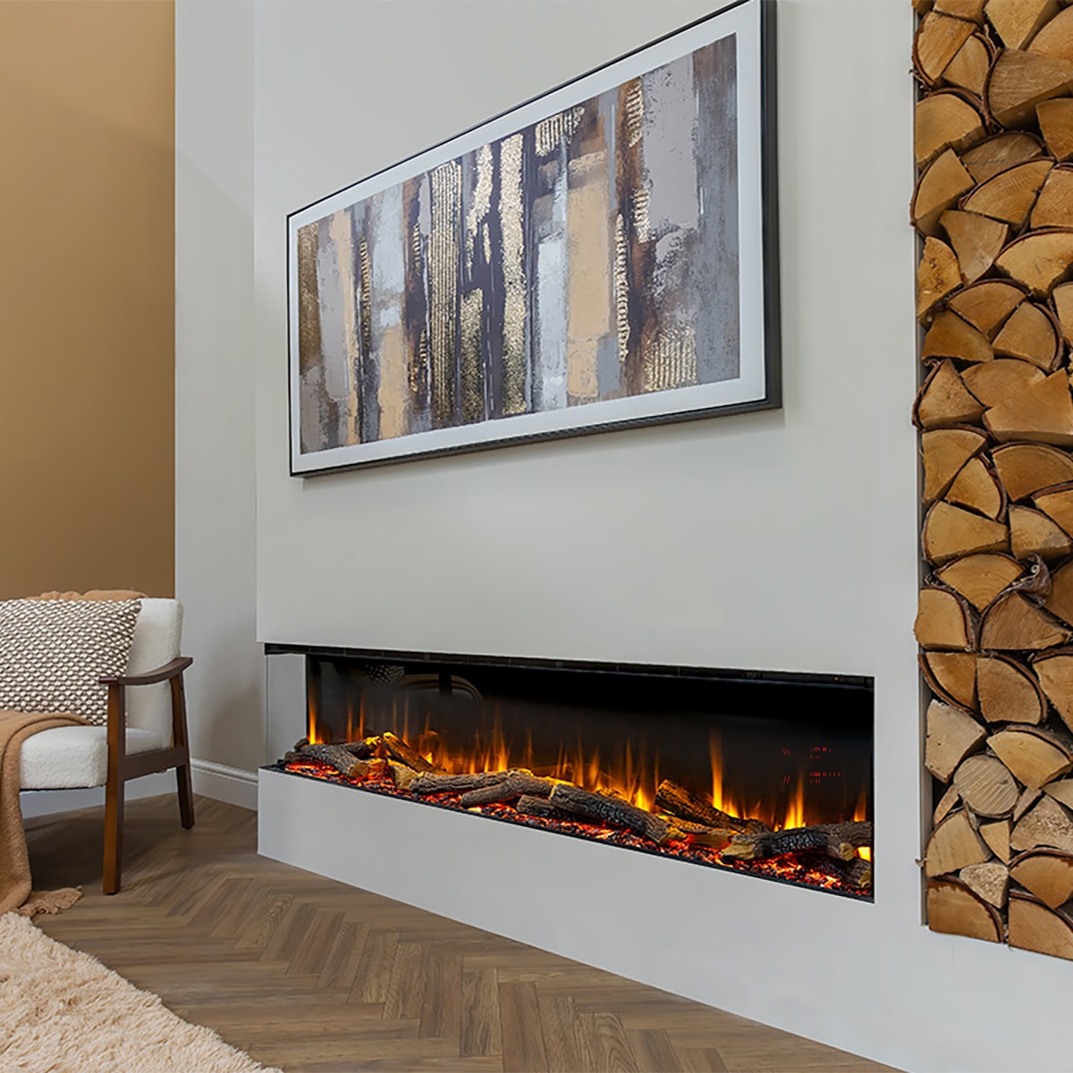 Chimenea eléctrica empotrable Go Eco MW 180 de Charlton & Jenrick Negro-3