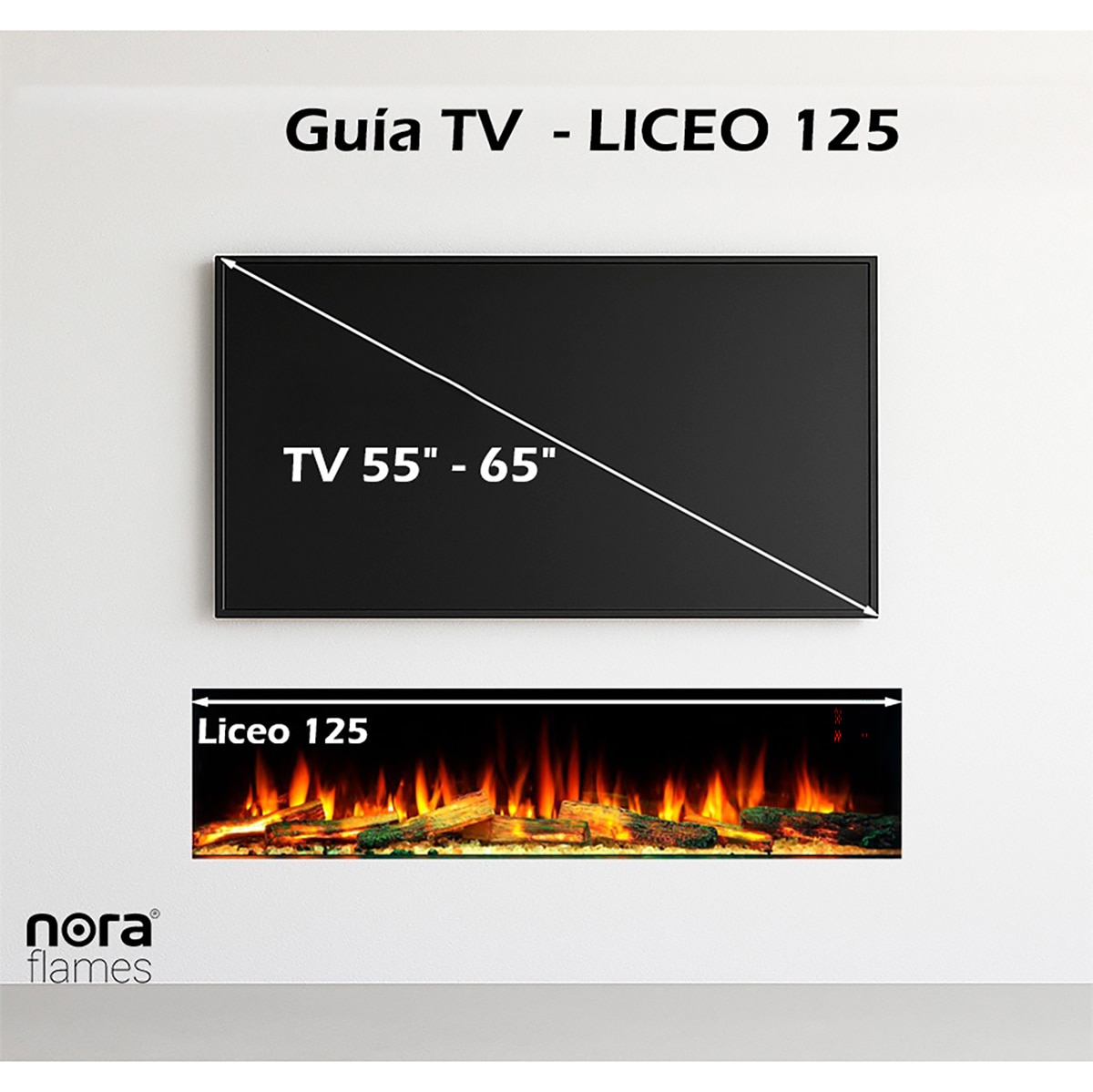 Chimenea eléctrica Liceo 150 con troncos iluminados Negro-5