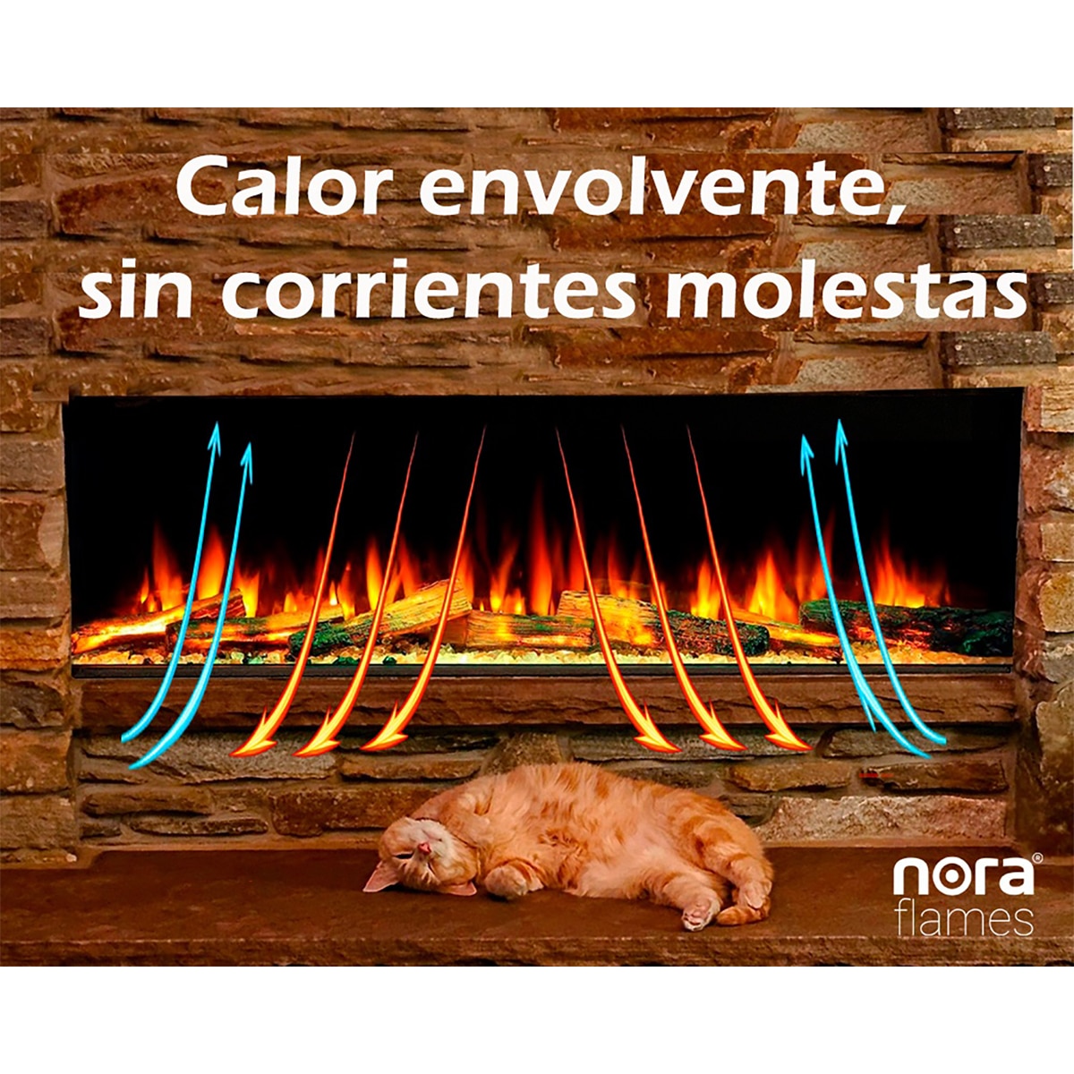 Chimenea eléctrica Liceo 180 con troncos iluminados Negro-8