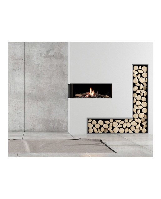 Chimenea Gas LPG Pano 1100 Esquinera Izquierda Negro-2