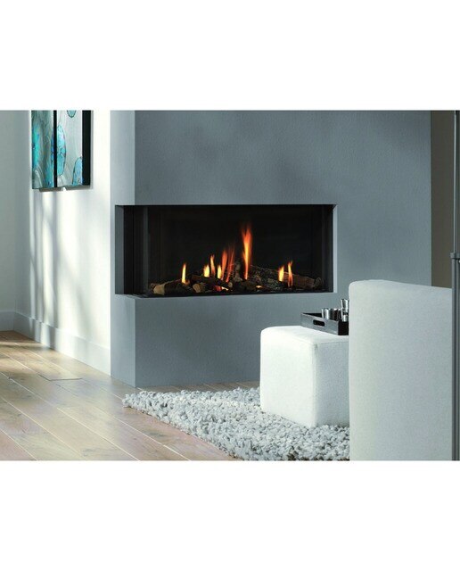 Chimenea Gas LPG Pano 1600 Esquinera Izquierda Negro-2