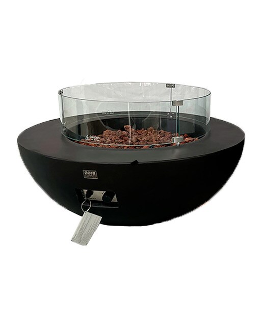 Imagen 2 de Mesa Composite con Quemador Gas Exterior Redonda Colima 16 kW Negro