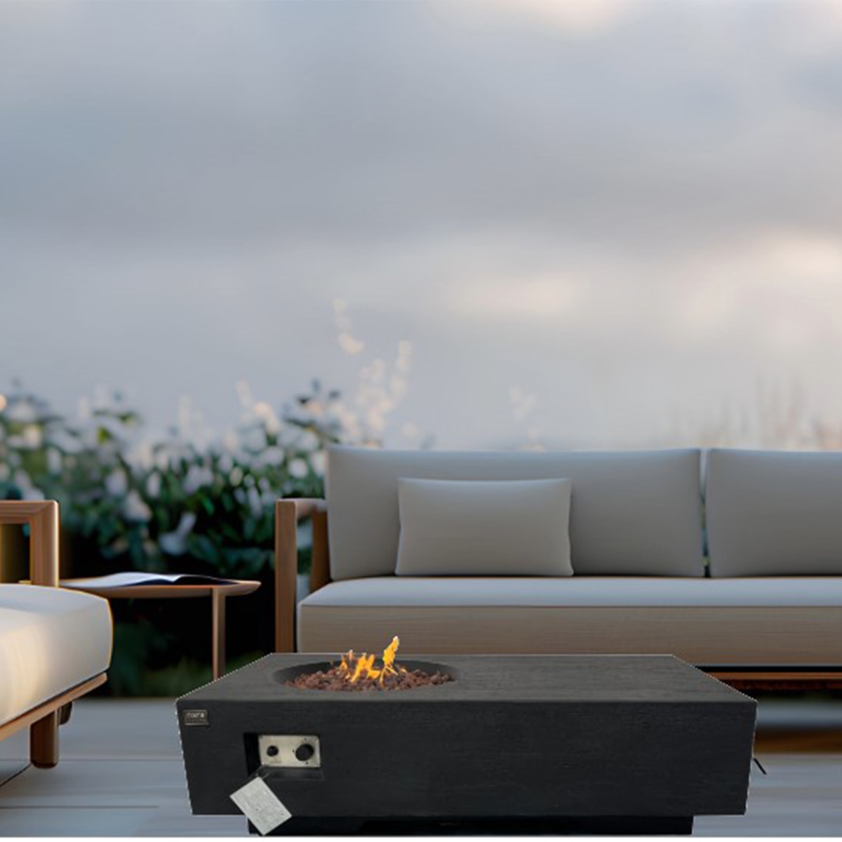Mesa de Exterior con Brasero de Gas Yasur 16 kW Negro-3