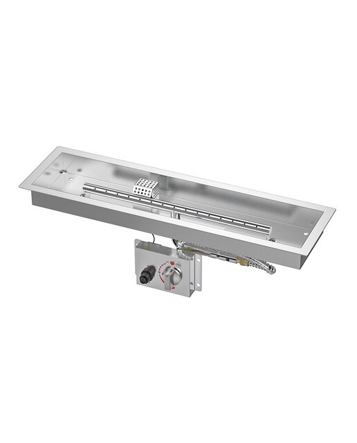 Quemador Gas Rectangular Nora 630 x 180 LPG Plata-1