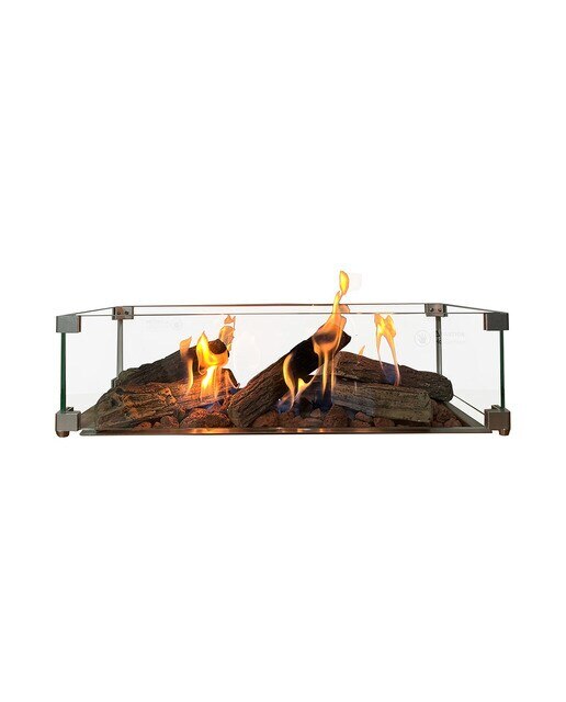 Quemador Gas Rectangular Nora 630 x 180 LPG Plata-2